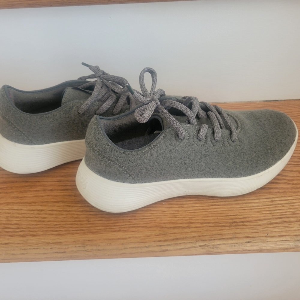 Allbirds Green Wool Sneakers with White Accents